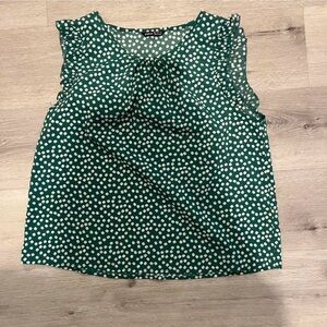 SHEIN Green and White Polka Dot Top